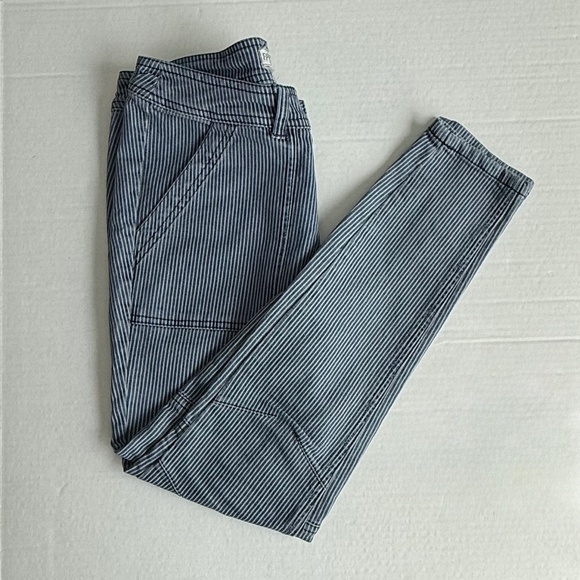 Free People Railroad Striped Skinny Jeans - Picture 1 of 12